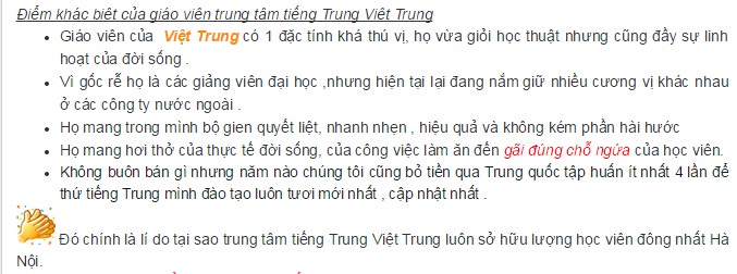 Giáo viên tại trung tâm tiếng Trung Việt Trung